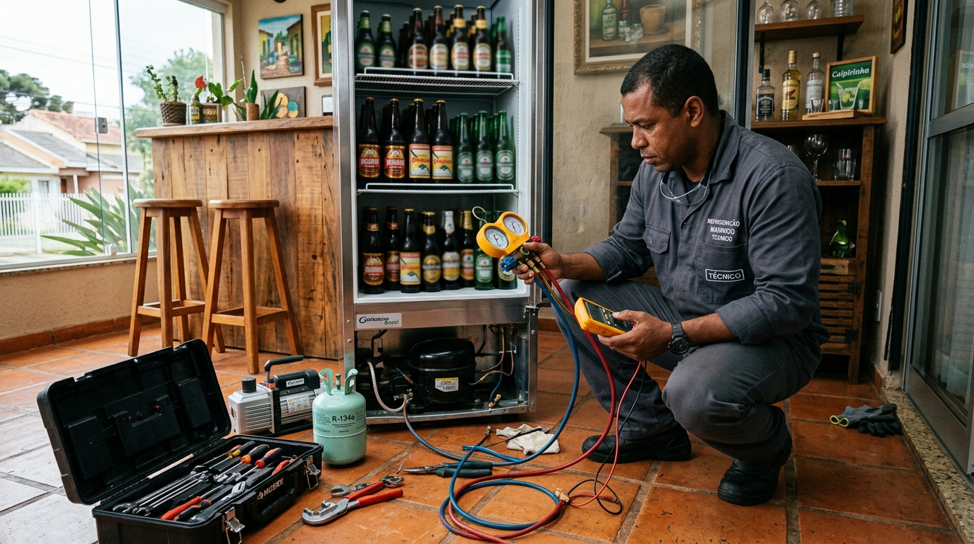 Técnico de conserto de cervejeira em residência em São Luís‑MA