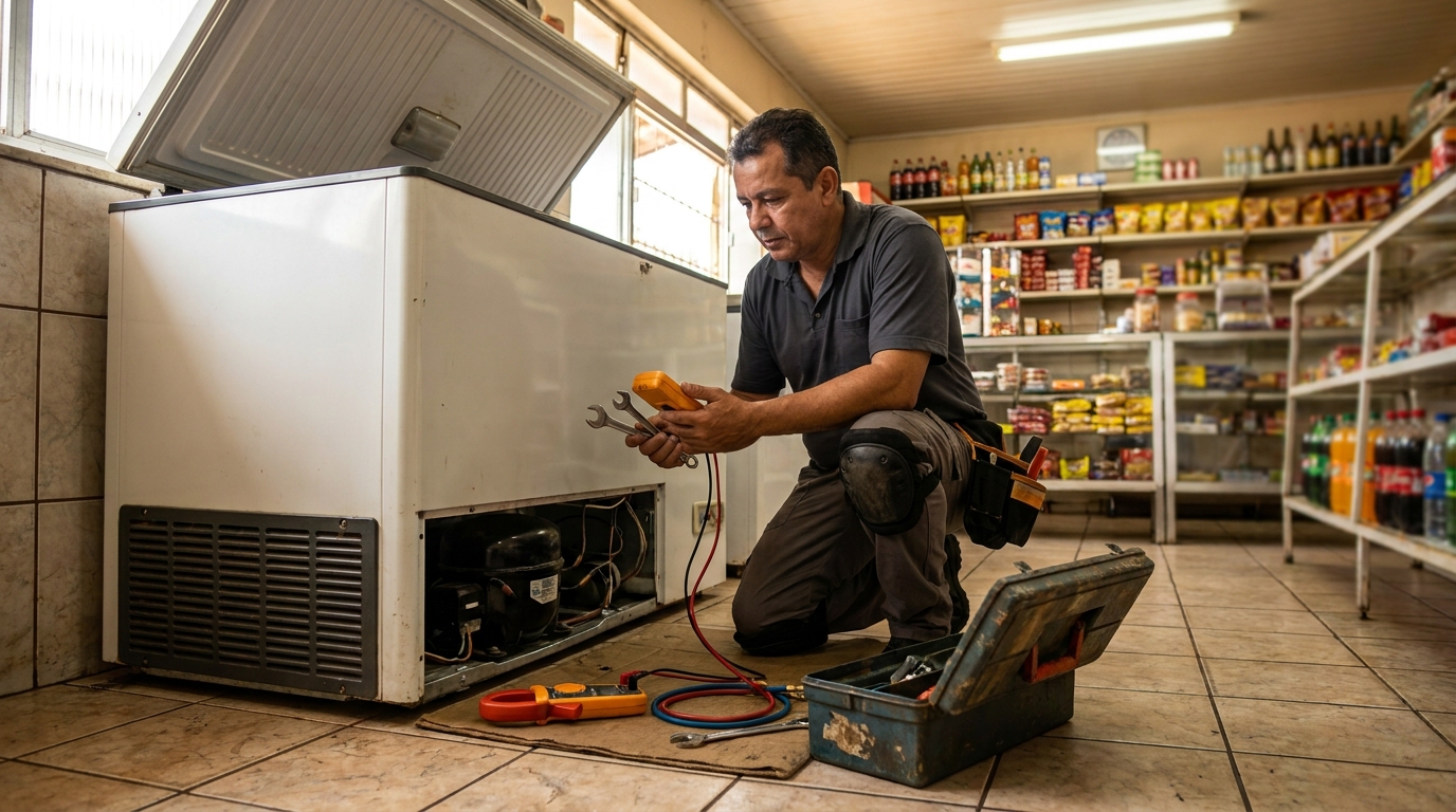 Técnico de conserto de freezer em residência em São Luís‑MA